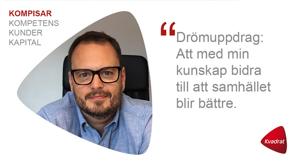 Nils Dahl är verksamhetsutvecklare och projektledare ansluten till Kvadrat Borlänge.